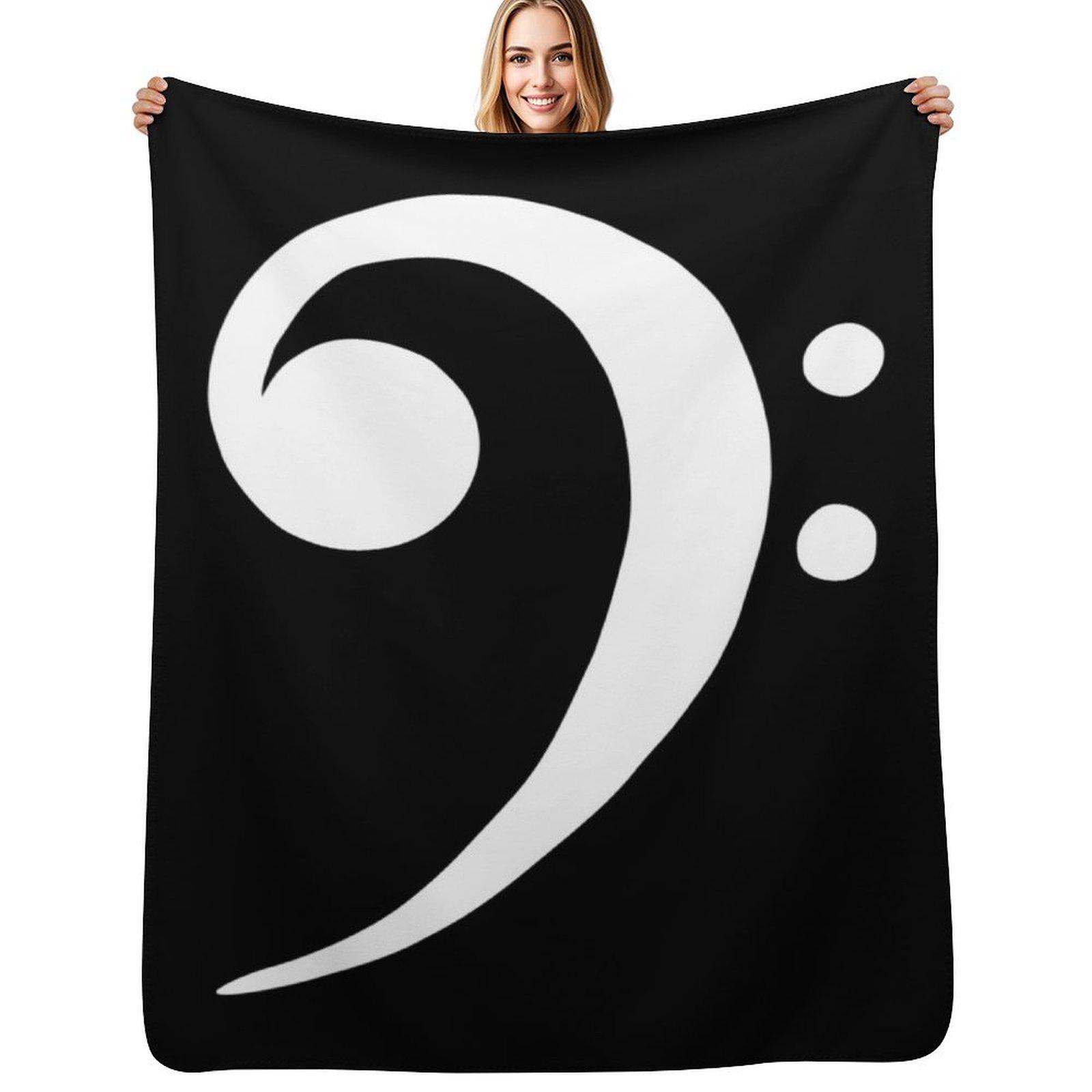 Bass Clef Bass Clef Clef Bassist Band Music Throw Blanket Summer Cool Breathable Blanket for Sleeping Size: 75*100cm, Weight: 230 GSM