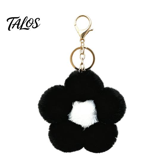 Women Bag Charm Plush Flower Keychain for Handbags, Five-petal Charm, Aesthetic Handbag Pendant Fluffy Backpack Hanging Accessory Soft