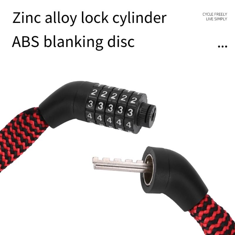 Road Bike Chain Lock Long Antitheft Bicycles Chain Lock 5 Digit Combination Bike Lock for Motorcycle, Scooter, Fence