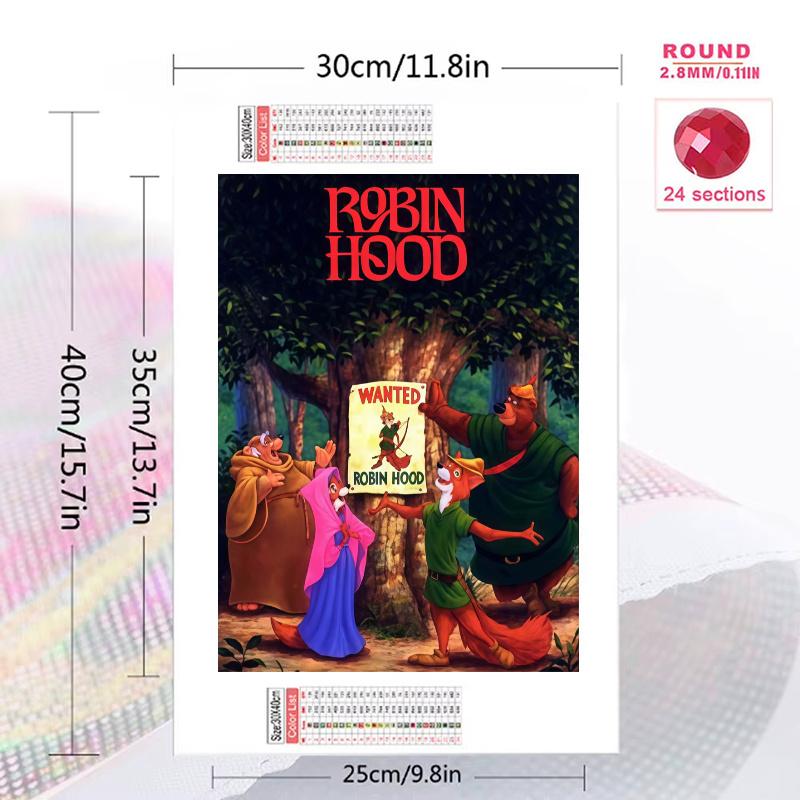 Robin Hood 100% Round Full Drill 5D DIY Diamond Painting Embroidery Cross Stitch Rhinestone Décor
