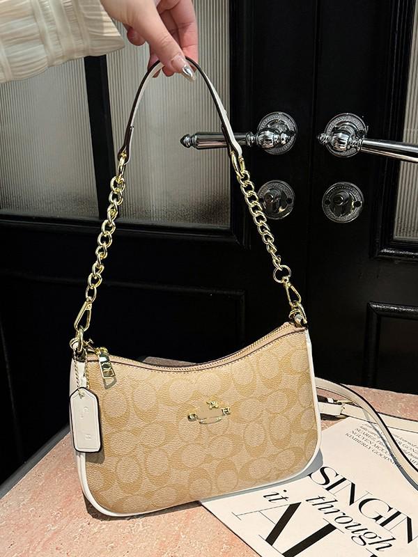 Řetízková kabelka ve tvaru knedlíku s potiskem písmen: Všestranná 25cm módní kabelka přes rameno a crossbody