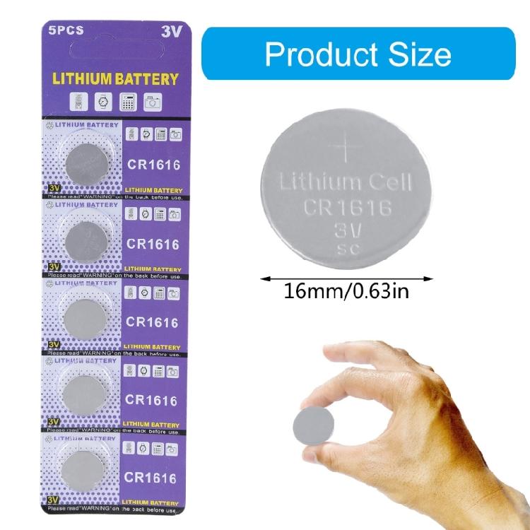 5Pcs CR1616 Batteries 3V Capacity Safety Battery Coin Button Cell Lithium Batteries for Electronic Balanced Watches
