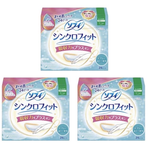 

Set of 3 [Sofy Synchro Fit] 24 Pieces