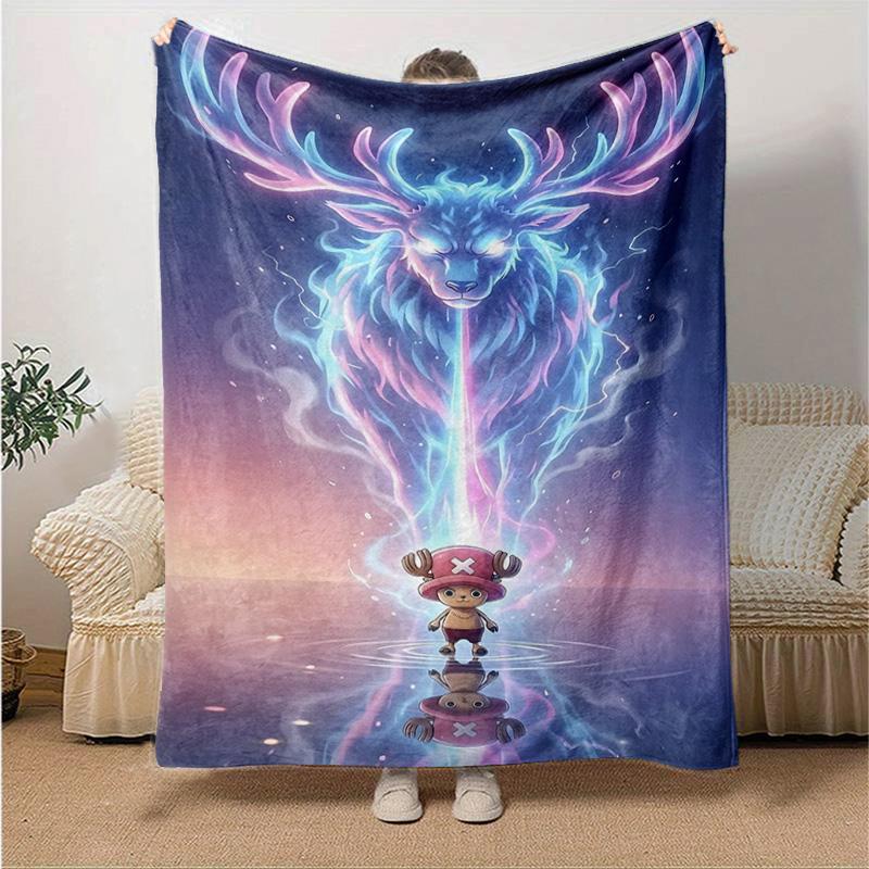 1pc Happy Adventure Friends Soft Throw Blanket Flannel All Season Light Weight Living Room/Bedroom Warm Blanket. M727016