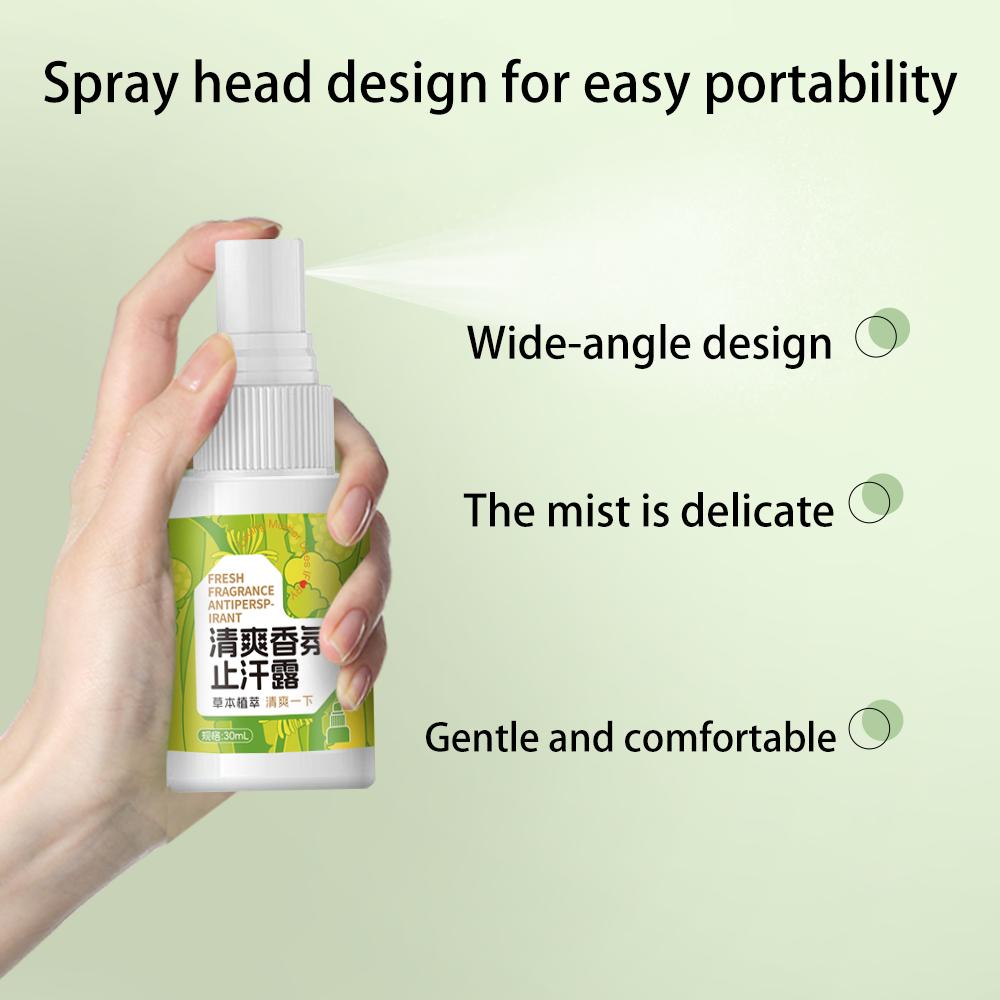 Antitranspirant Deodorant Spray, Reduziert Schweißgeruch, 30 ml Hyperhidrose Antitranspirant Deodorant, Deodorisiert, Hinterlässt die Haut frisch und trocken