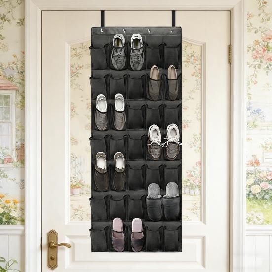 Over-the-Door Shoe Organizer 35 Pockets Mesh Breathable Storage Bag Hanging Shoe Storage Bag with Hooks for Door Closet Dorm Room