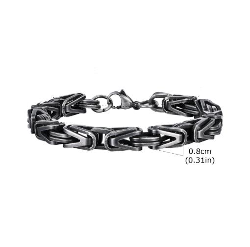 Vikings Mens Chunky Paperclip Chain Bracelets Waterproof Stainless Steel Link Wristband Birthday Gifts for Him