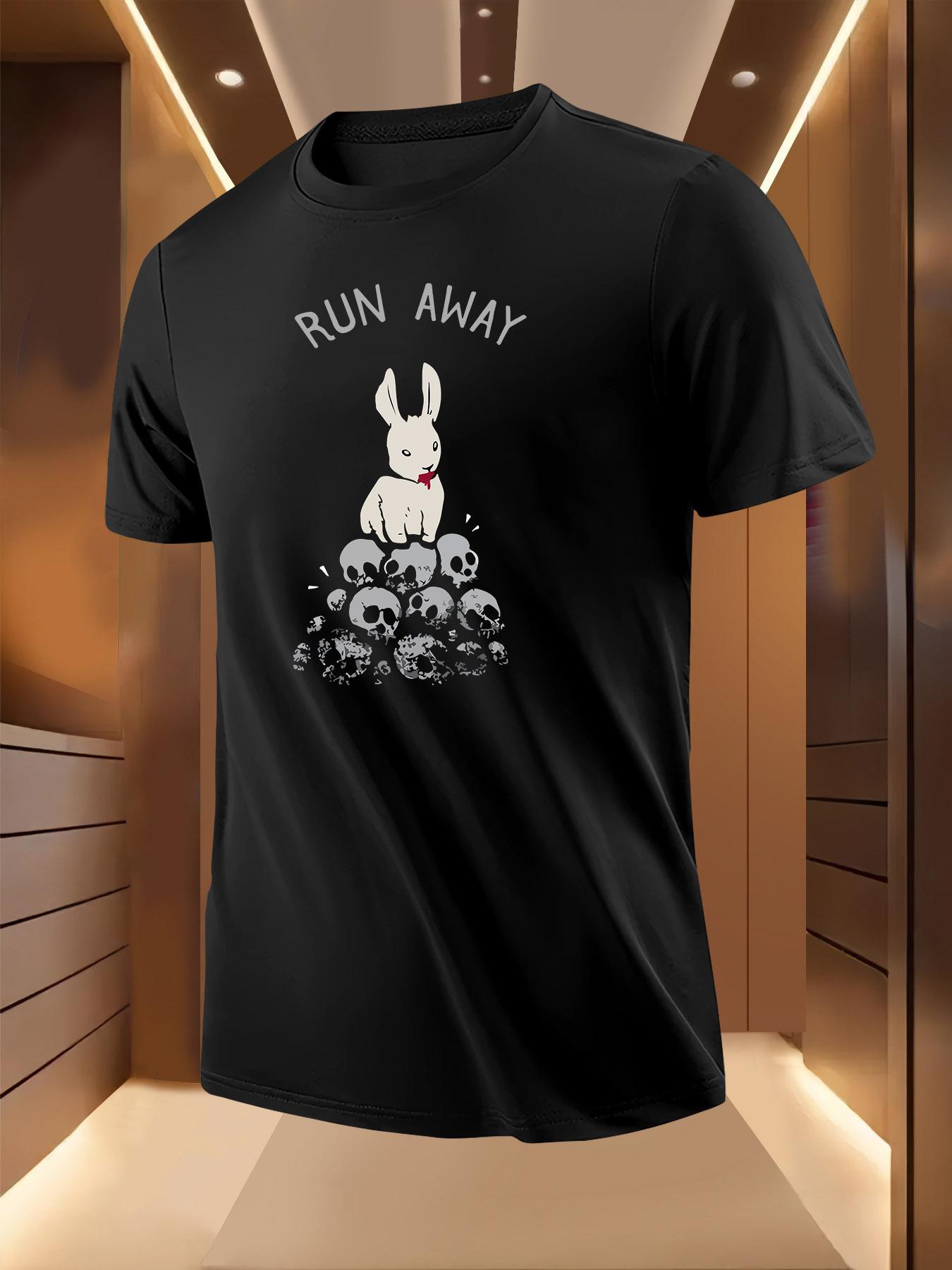 Blood Rabbit Skull Graphic Print Tshirt - Breathable Ligh... M