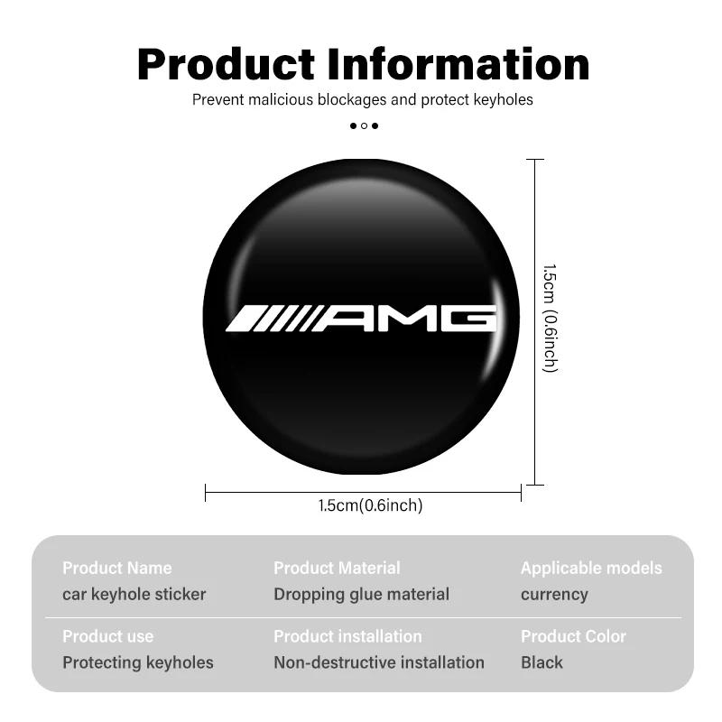 Car Sticker For Mercedes Benz Car Door Handle Key Hole Protection Stickers Decoration Decals AMG A B C E S G Class W201 W210 W10