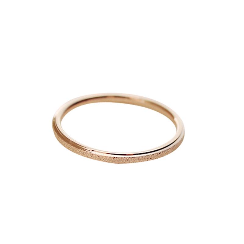 Korean Drama-Inspired Matte Titanium Steel Rose Gold Ring for Women