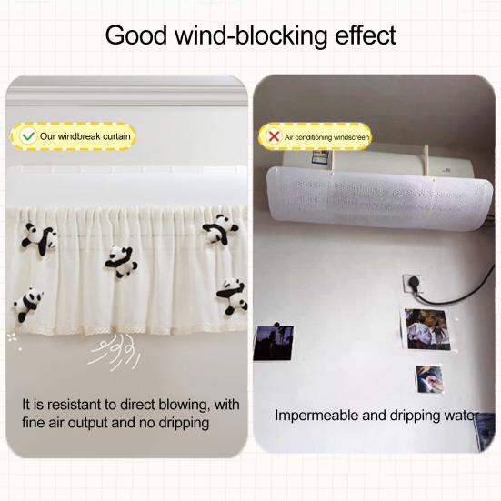 1Pc/1 Set Air Conditioner Wind Deflector Curtain Universal Air Conditioning Wind Diverter Deflector Anti-Direct Air Blowing Windshield Wind Guide