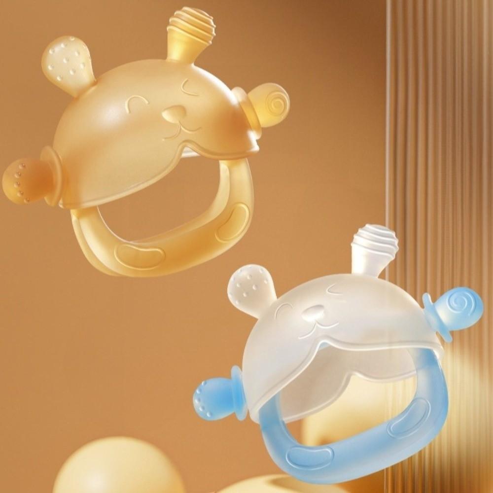 3pcs Food Grade Bunny Teething Toy Soft Silicone Teething Toys Easy Grip Teether Ring  Baby Chewing