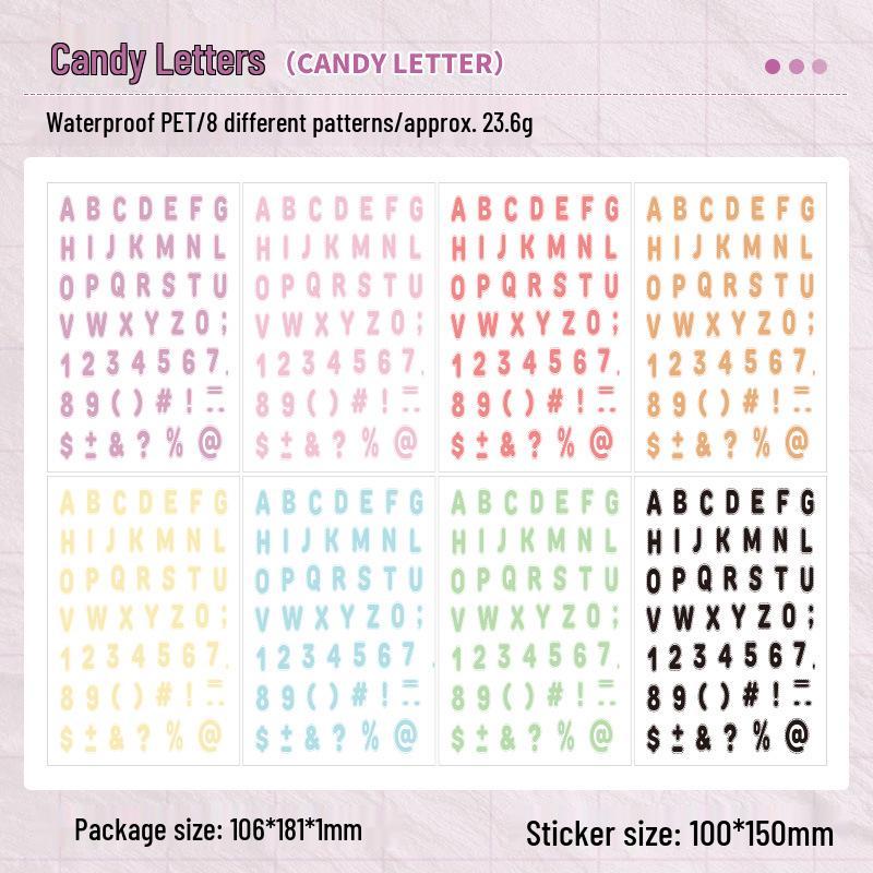 Yuezhen Rainbow Alphabet PET Film Stickers for Journals