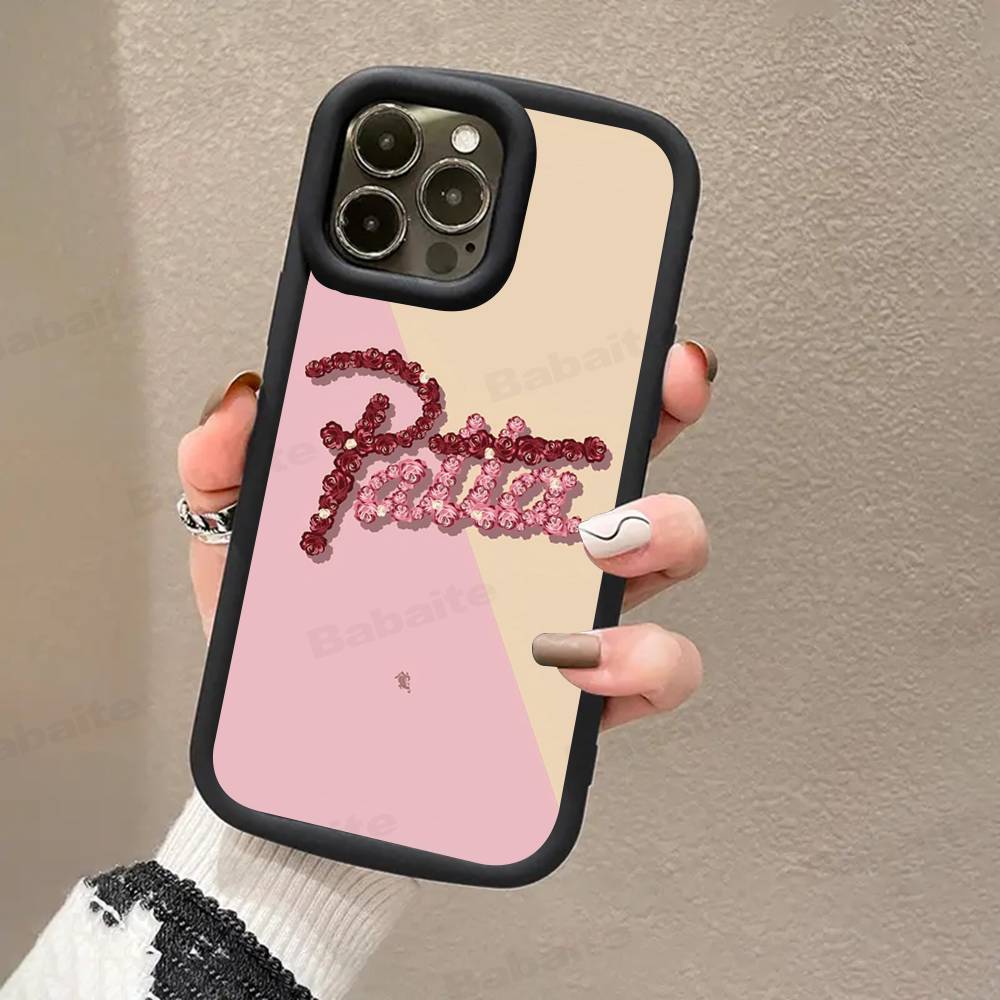 Fashion P-patta For iPhone 17 Pro Max 16 15 14 13 12 11 Plus Black Soft Phone Cover