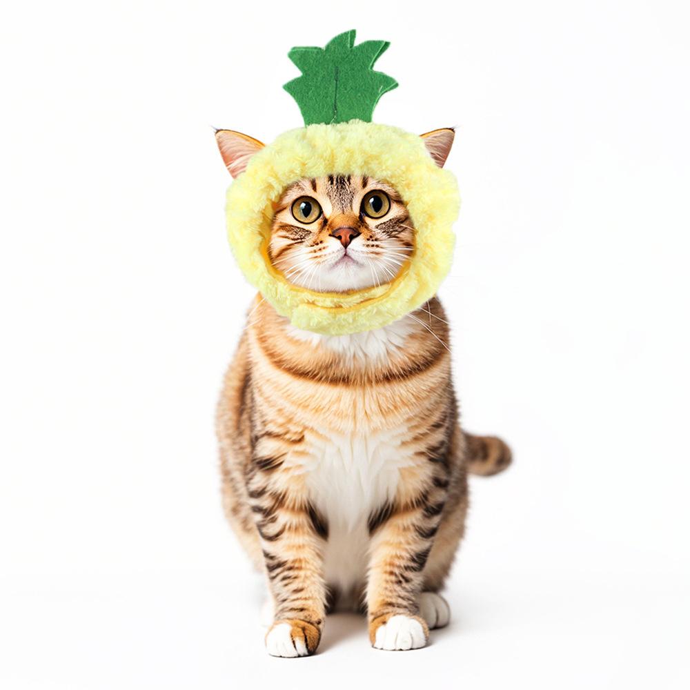 Pet hat funny costume chicken leg headdress, apple hat, cat cute leaky ear hat