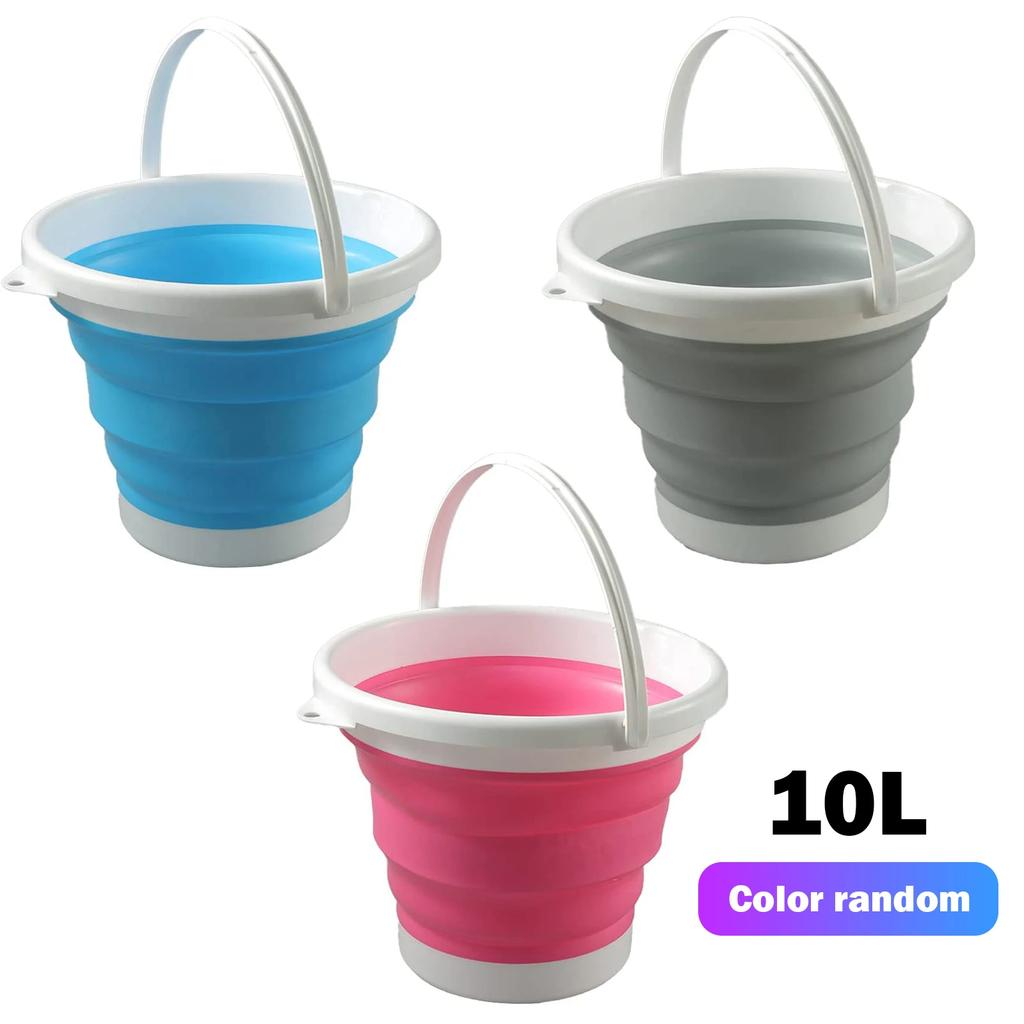 4.6-16.8L Portable Foldable Bucket Basin Tourism Outdoor Cleaning Bucket Fishing Camping Car Washing Mop Space Saving Buckets