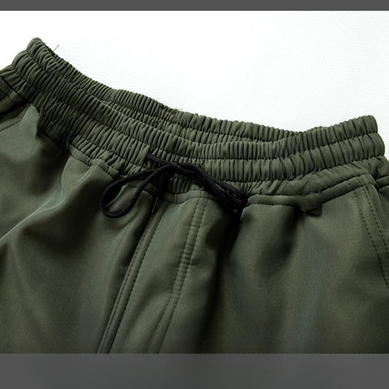 Outdoor work clothes men's suit autumn and winter plus velvet labor tooling jacket cargo pants 2-piece set