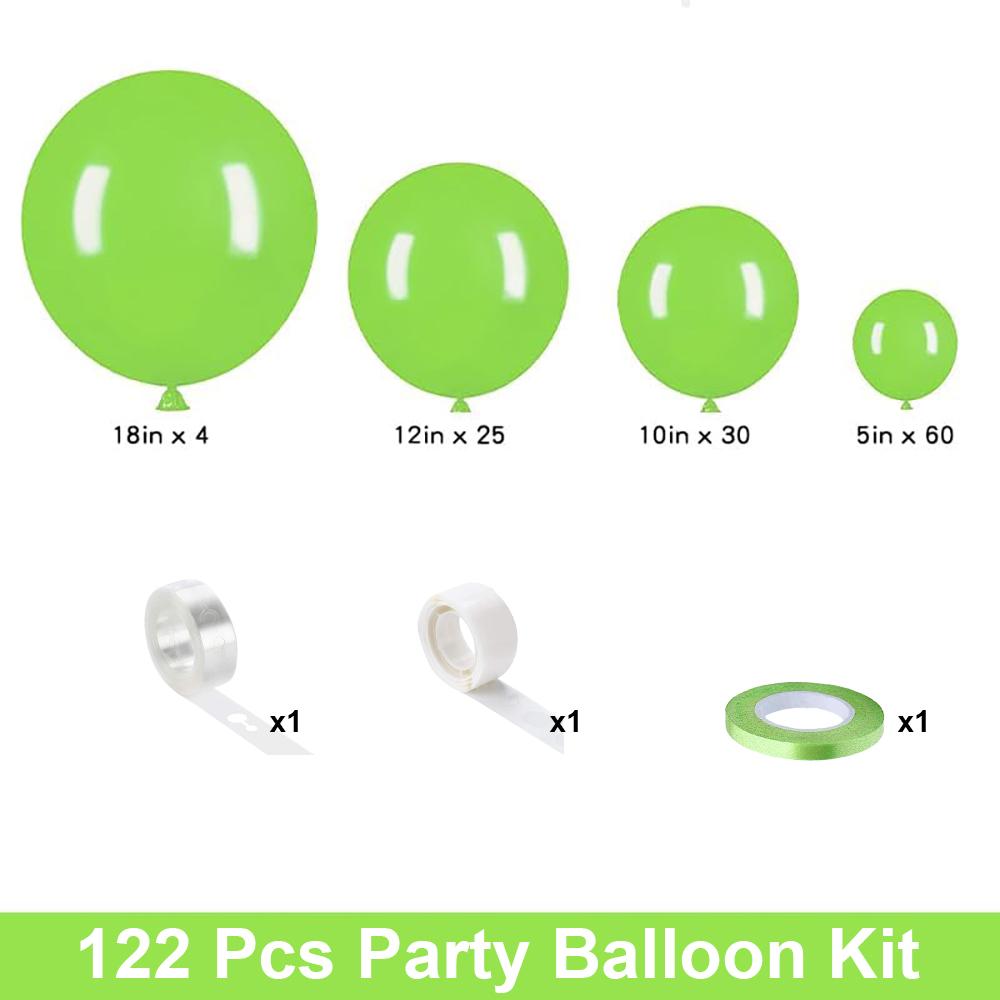 

122PCS multi-color latex balloon set suitable for birthday parties, weddings, Valentine s Day party decoration Other зелений