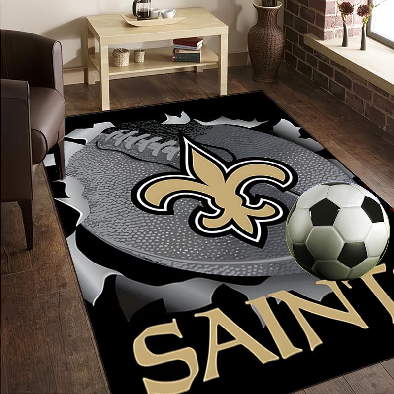 Who Dat Nation Football Rug Office Carpet Non-Slip Mat, Chair Rug Floor Covering for Gaming, Bedroom, Living Room , Home Decor Christmas Gift