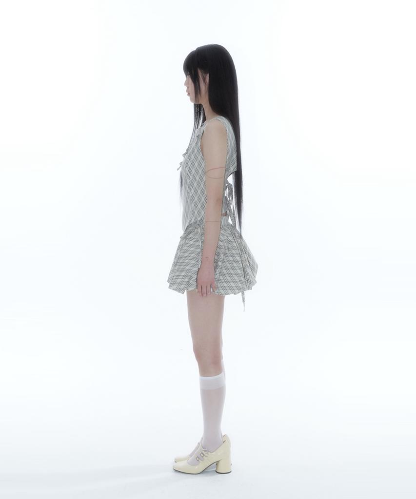 Kasiko Fairy Ribbon Bubble Skirt Checked