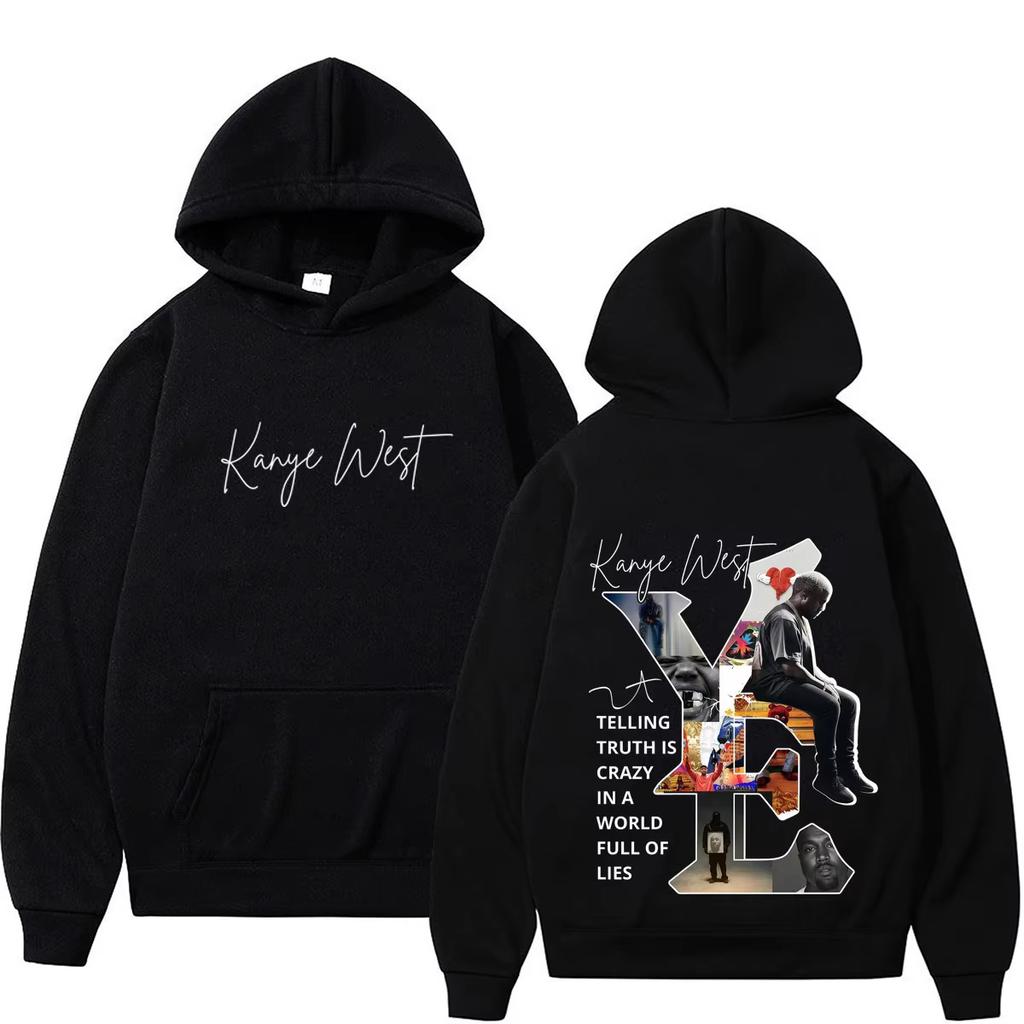 New Rapper Kanye West Album 2026 Tour Vintage Print Hoodie Men Women Fashion Harajuku Hip Hop Casual Sweatshirt Perfect for Commute & Loungewear