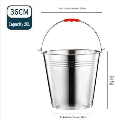 SIFAR Thickened Stainless Steel Portable Water Bucket