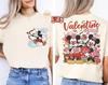 Comfort Colors Vintage Mickey Minnie Love Hearts Disney Valentine On Main Street Shirt,Happy Valentine's Day 2025 Disney Couple Matching Tee