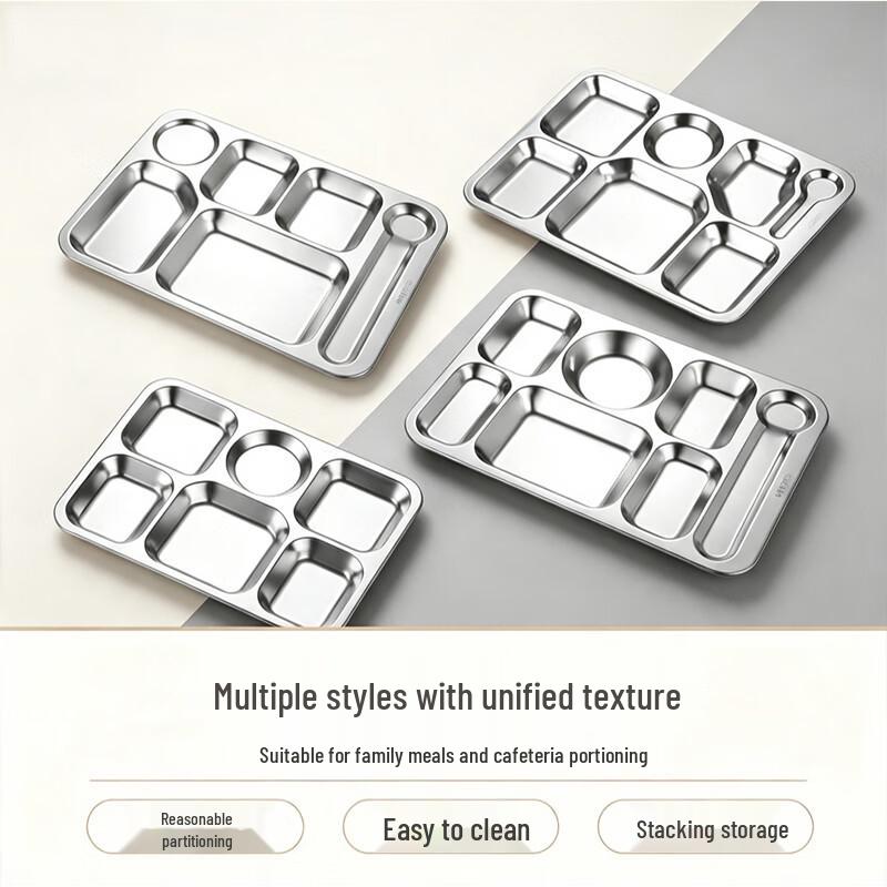 Chuangxun 304 Stainless Steel Divided Canteen Tray
