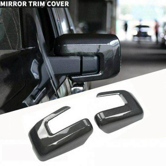 For - Ford F150 F-150 Carbon Fiber ABS Side Rearview Mirror Cover Trim2*