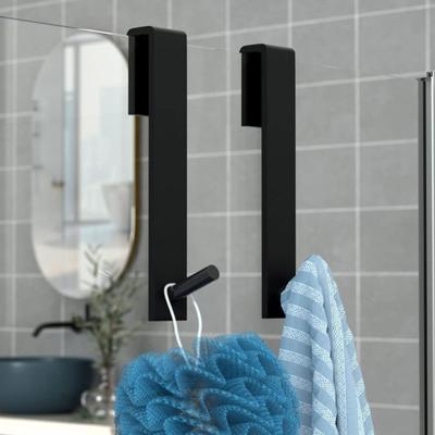 Acrylic Over The Door Hook No Drill Heavy Duty Strong Load Bearing Kitchen Bathroom Clothes Towels Hats Coats Bags Storage Glass Shower Door Hanger