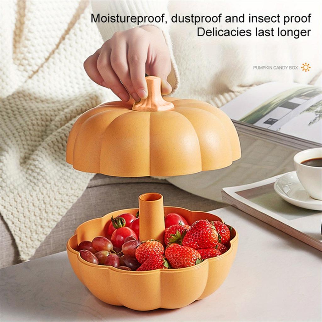 Pumpkin Dried Fruit Basket Lightweight Sealed Waterproof Basket for Living Room Home Decor