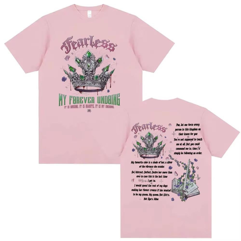 Fearless Bookish Graphic Tshirts Powerless Series Outfit T Shirt Men Women Vintage 90s Classic pure Cotton T Shirts Streetwear