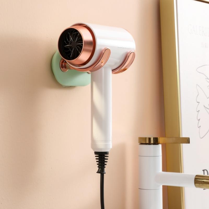 Adjustable Hair Dryer Stand, Household Electric Hanging Rack, Bathroom Wall-mounted Storage Rack Without Drilling, Hair Dryer