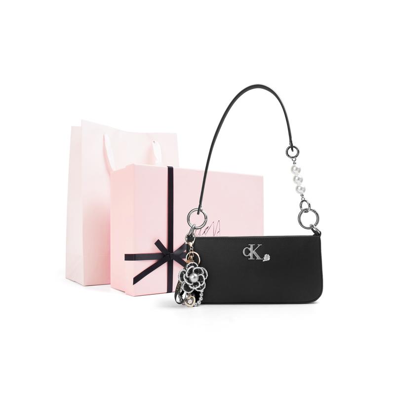 Calvin Klein shoulder bag [Customized bag] Night Banquet Camellia Ido Rose Pattern Flower Pendant Pearl Chain Commuting Night banquet of camellia