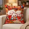 Chinese Red Goat Year Pillow Cover 2D Flat Printing Cushion Cover  Bedroom