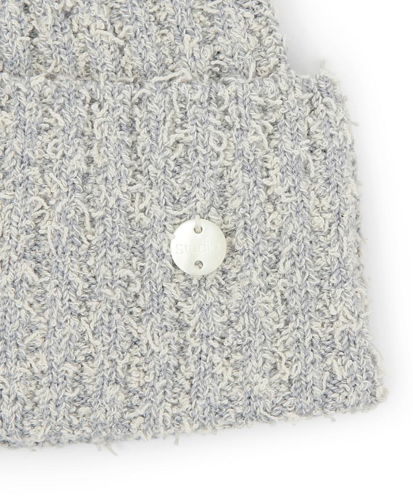 Eondeokeonteulolseutyudio Cotton Summer Beanie Stick Rib Beanie / Pop Cotton / Melange Sky