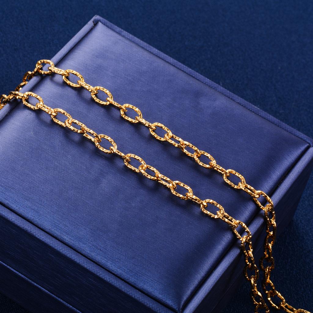 5/8,5mm Schickes Glitzer Edelstahl Halsketten Gliederkette Oval geschnitten Halskette für Damen Herren Minimalistisch Goldfarbe Choker Metall Schmuck