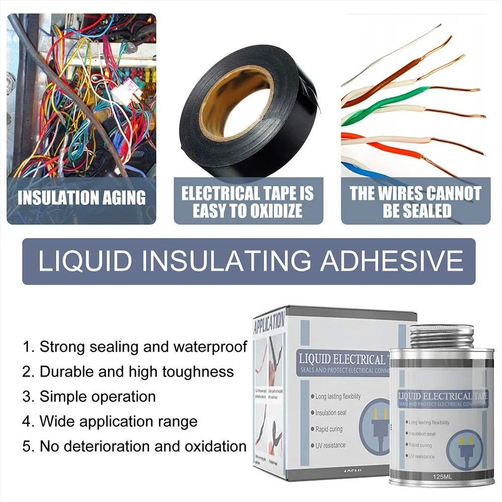 30/50ml Liquid Insulating Adhesive Tape Repair Rubber Electrical Wire Cable Coat  Flame Retardant and High Temperature Resistant