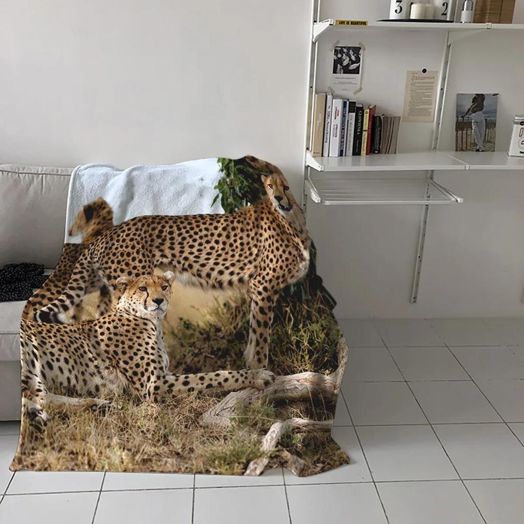 Gepard Tier Flanell Fleece Bettdecke Tagesdecke Bettbezug Bettabdeckung Weich Leicht Warm Gemütlich Überwurfdecken Queen King Size