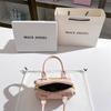 Fashionable and Popular Embossed Boston Bag, High-end Pink Hand-held Pillow