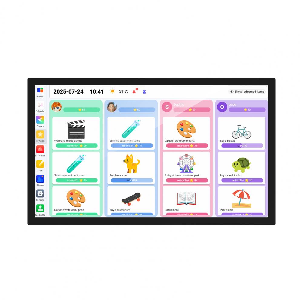 Smart Digital Calendar Family Schedules Planner Electronic Calendar Wall Mount Touchscreen Interactive Display Screen Calendar