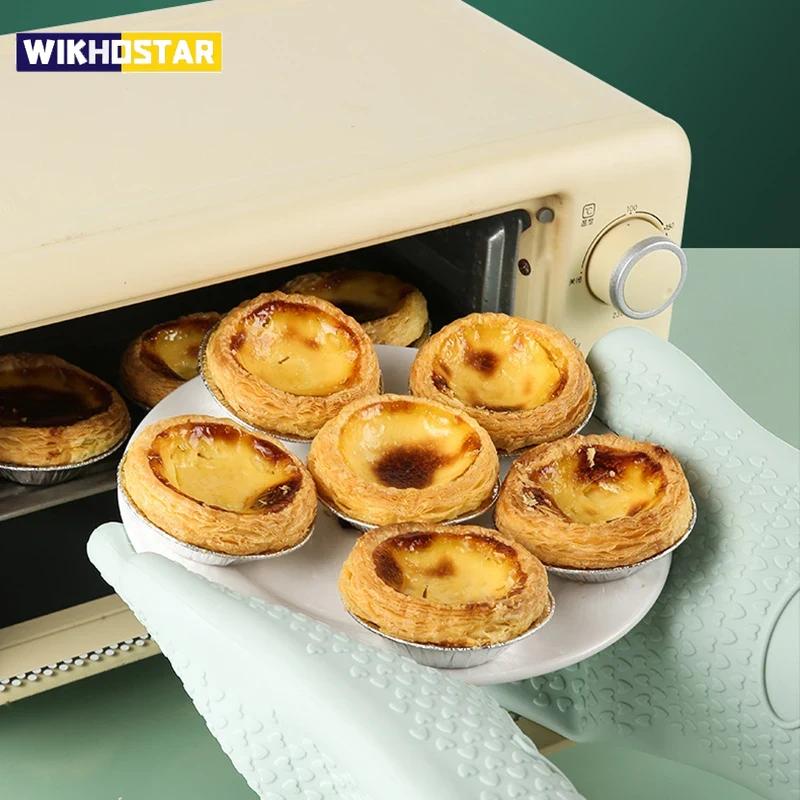 Anti-scald Thickened Silicone Gloves Heat Resistant Microwave  Oven Baking Gloves BBQ Gloves Anti-slip Heat Insulation Mitts