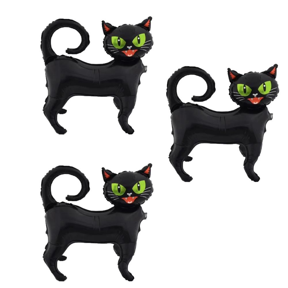 1/3Pcs 3D Stand Halloween Cat Foil Balloons Halloween Party Decorations