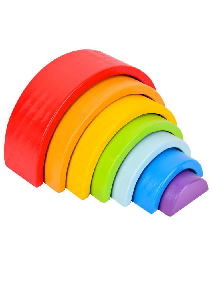 

Wooden Seven Layer Rainbow Arch Blocks For Children Learning And Development