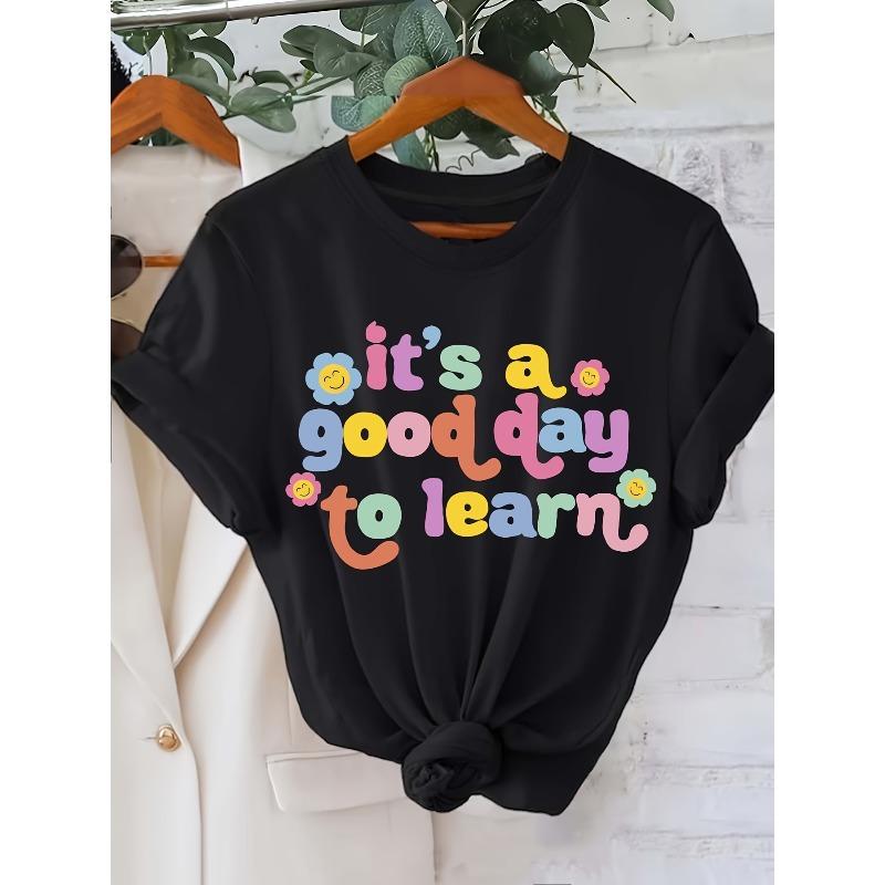 

European Size Four joyful Faces it s a good day-Standard Style Short Sleeve T-Shirt 4XL чорний