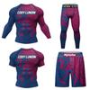 Completo Atletico Uomo Asciugatura Rapida a Compressione con Stampa Digitale - Set Sportivo 4 Pezzi Palestra Corsa Allenamento all'Aperto