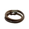 Hermes Leather Herculed Bracelet Brown Leather Used