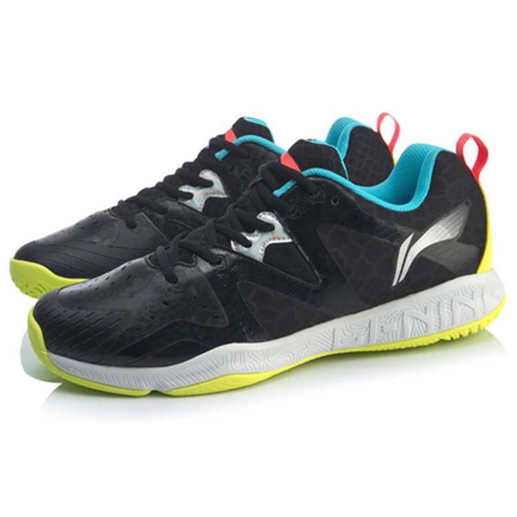 Li Ning Lightweight And Breathable Low Top Badminton Shoes Unisex Standard Black AYTQ003-2