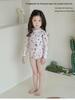 Baby Girl Long Sleeve Anti-Chlorine Quick Dry Swimsuit with Sun Protection and Cute Lace Details