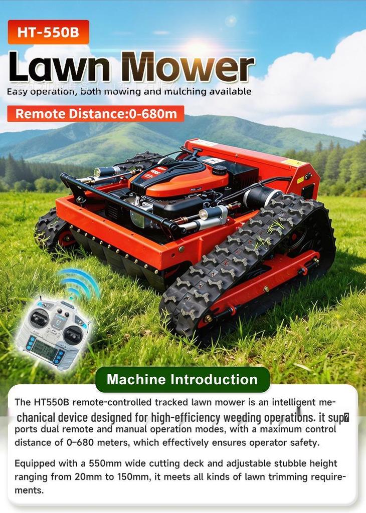 Remote Control Crawler Lawn Mower: Automatic Garden Mower